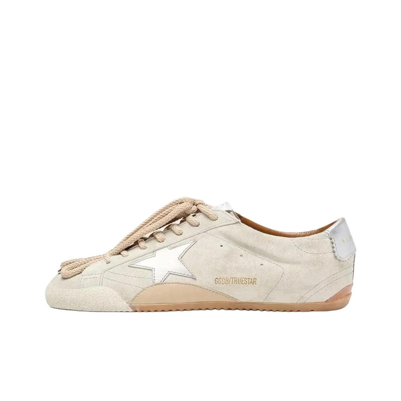 Golden Goose True Star Light Gray Sliver Star and tab heel Sneakers
