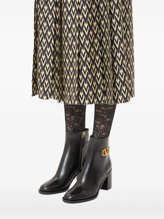Valentino Garavani Black V Logo ankle boots