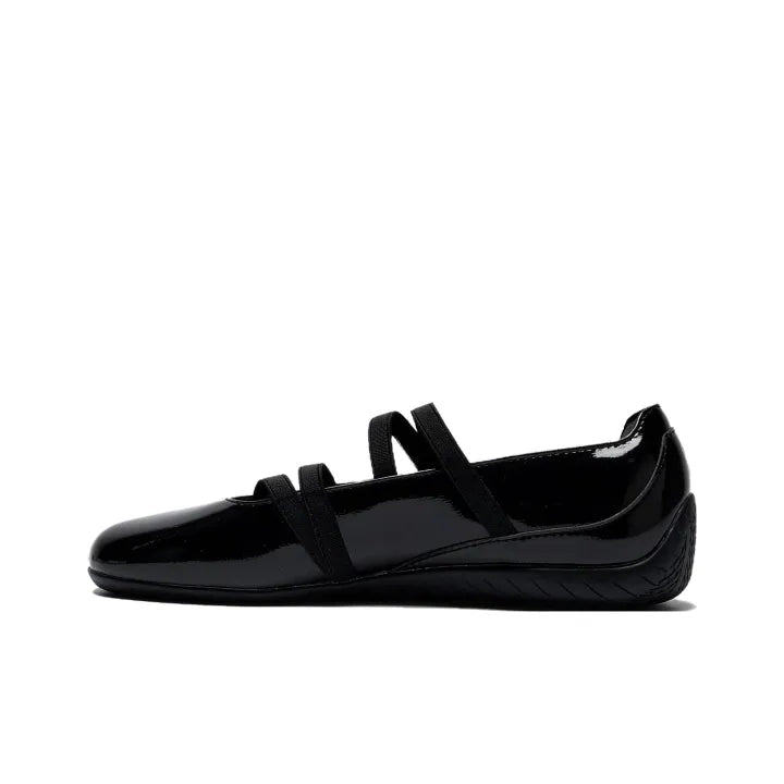Puma Speedcat Ballet Shiny black leather ballet flats