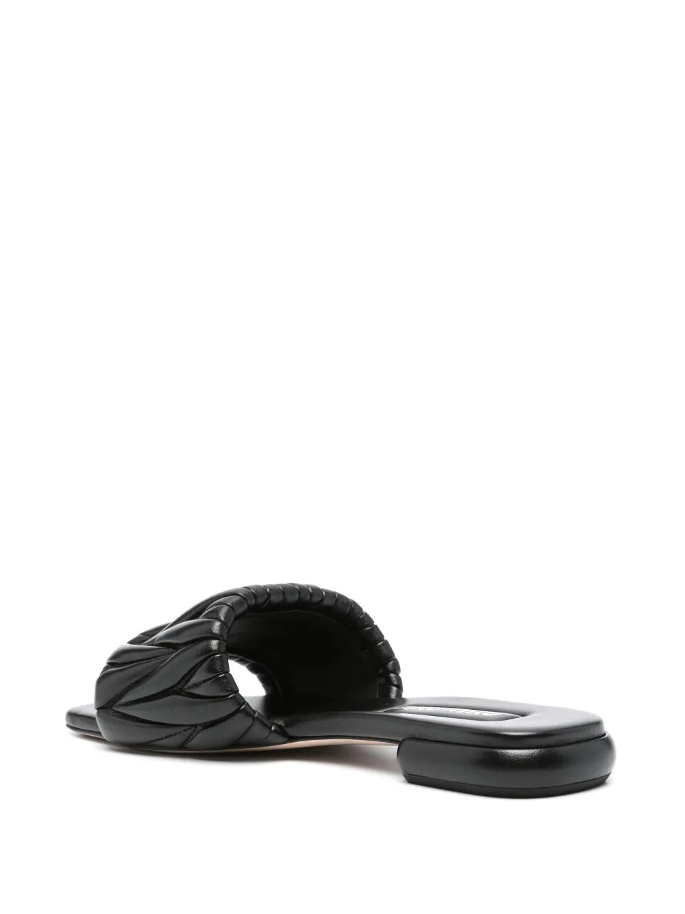 Miu Miu matelassé Black leather sandals
