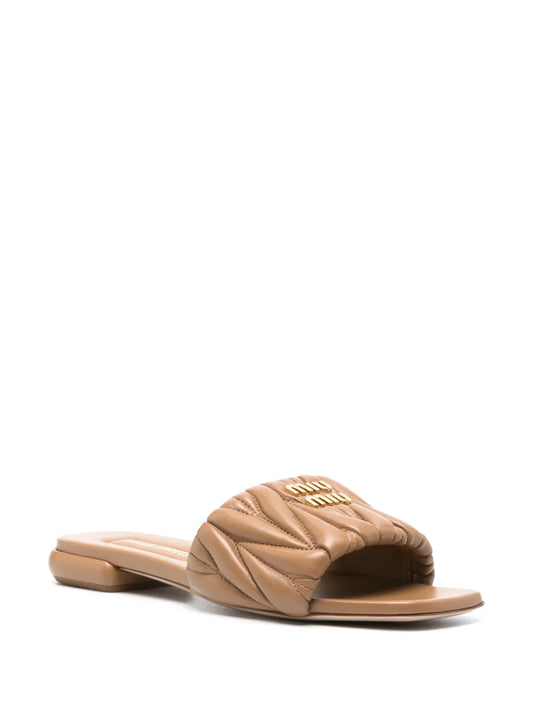 Miu Miu matelassé Beige leather sandals