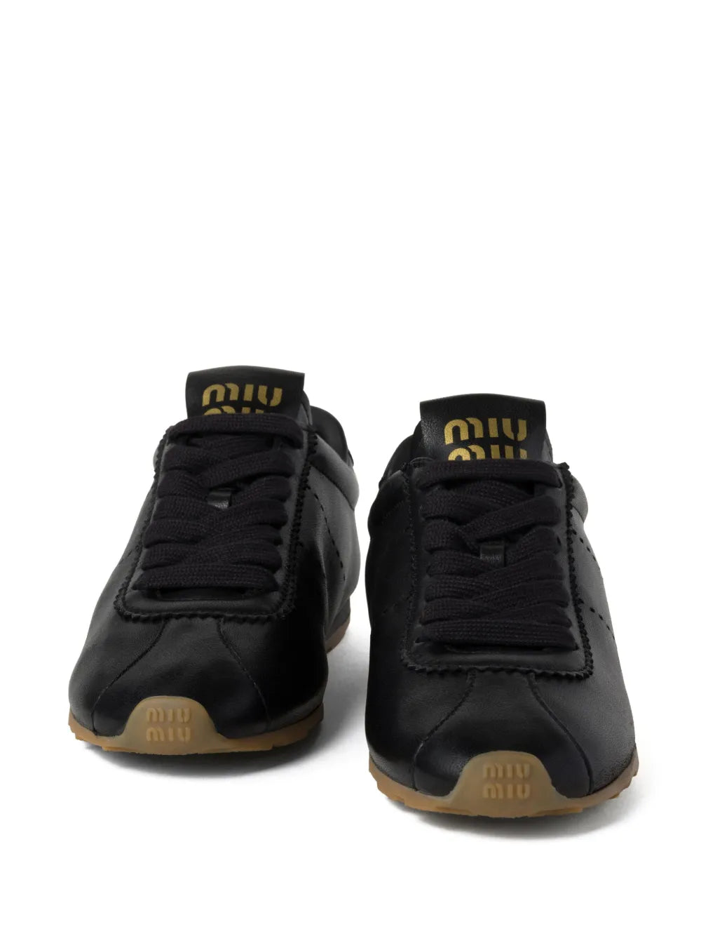 Miu Miu Plume Black leather sneakers
