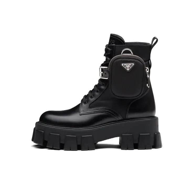 PRADA Monolith Black Ankle Boots