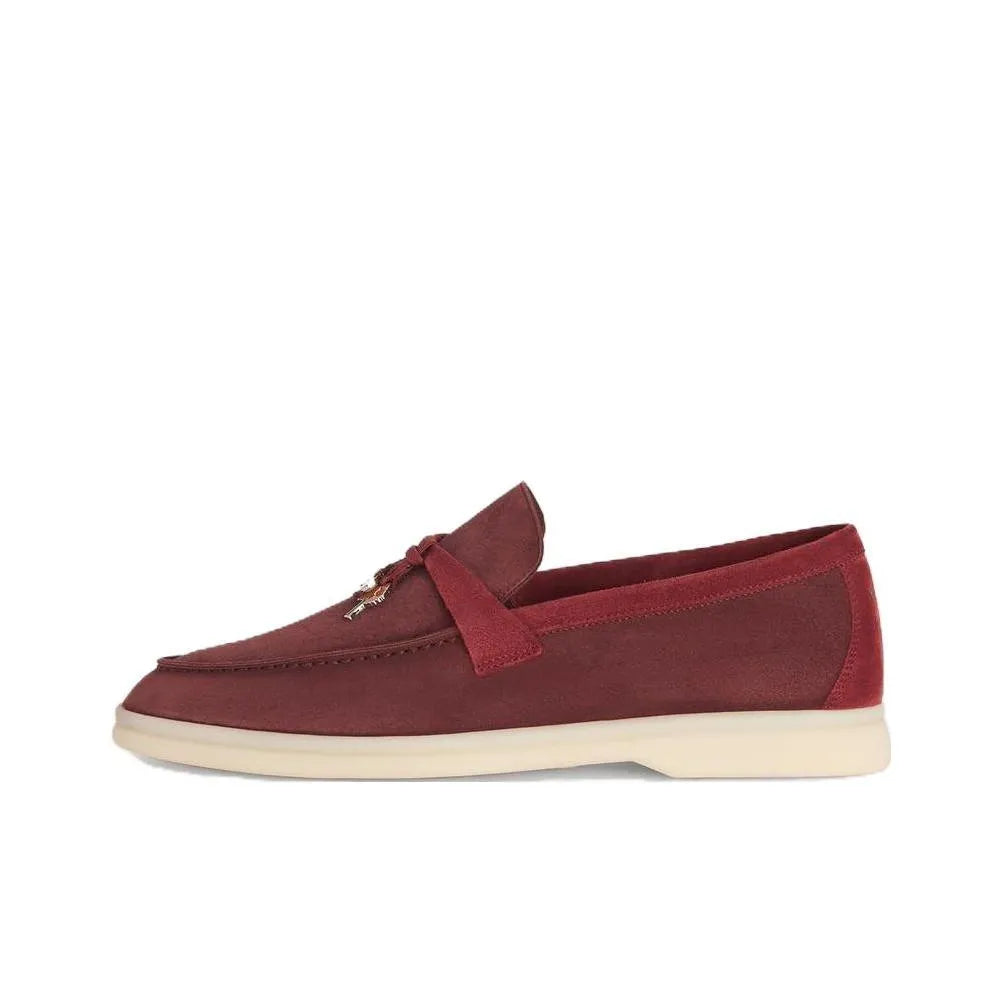 Loro Piana Summer Charms Walk Loafer Oxblood Suede