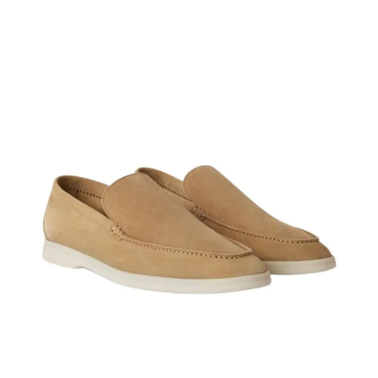 Loro Piana Summer Walk Loafer Light Wood Smoke Suede