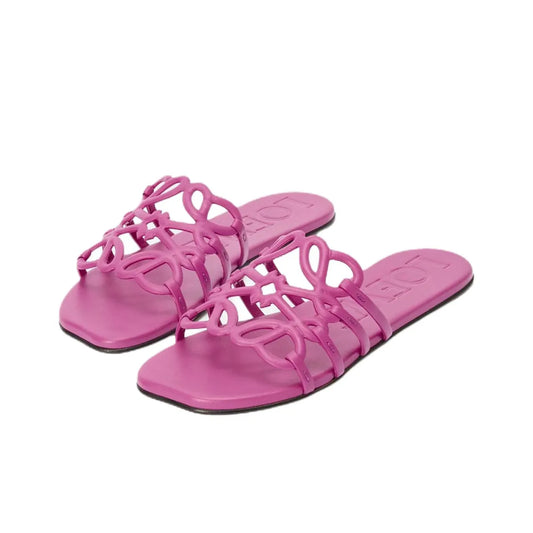 Loewe Petal Anagram Pink Slides