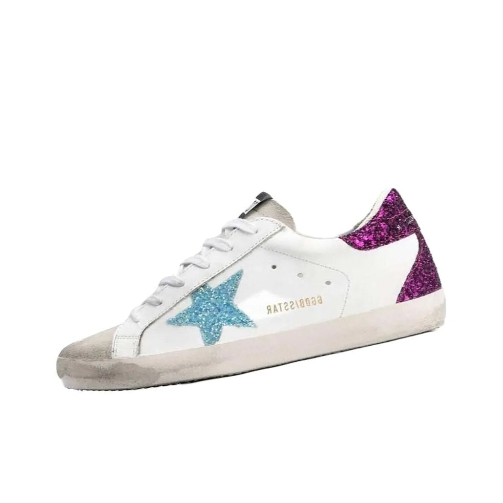 Golden Goose Super Star White Glitters Star tab heel Sneakers