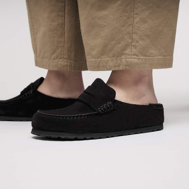 Birkenstock Naples Wrapped Suede Leather Black