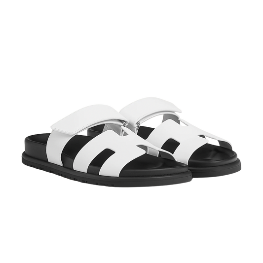 Hermes Chypre Sandal Blanc Calfskin Leather