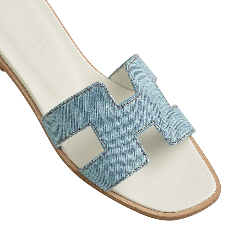 Hermes Oran Bleu Sandal Clair