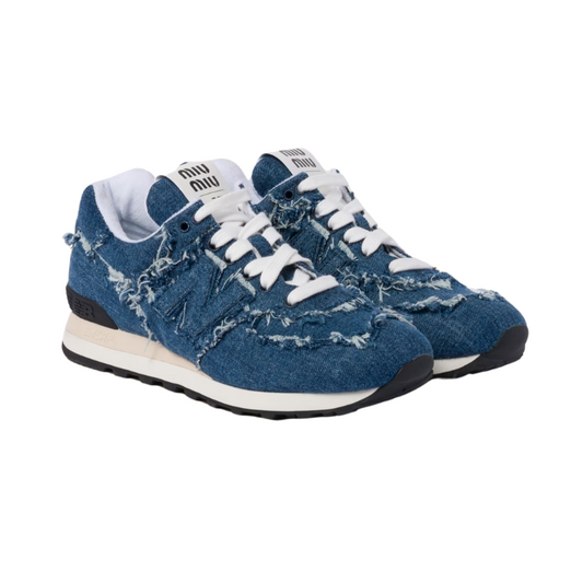Miu Miu x New Balance 574 Denim Blue Sneakers