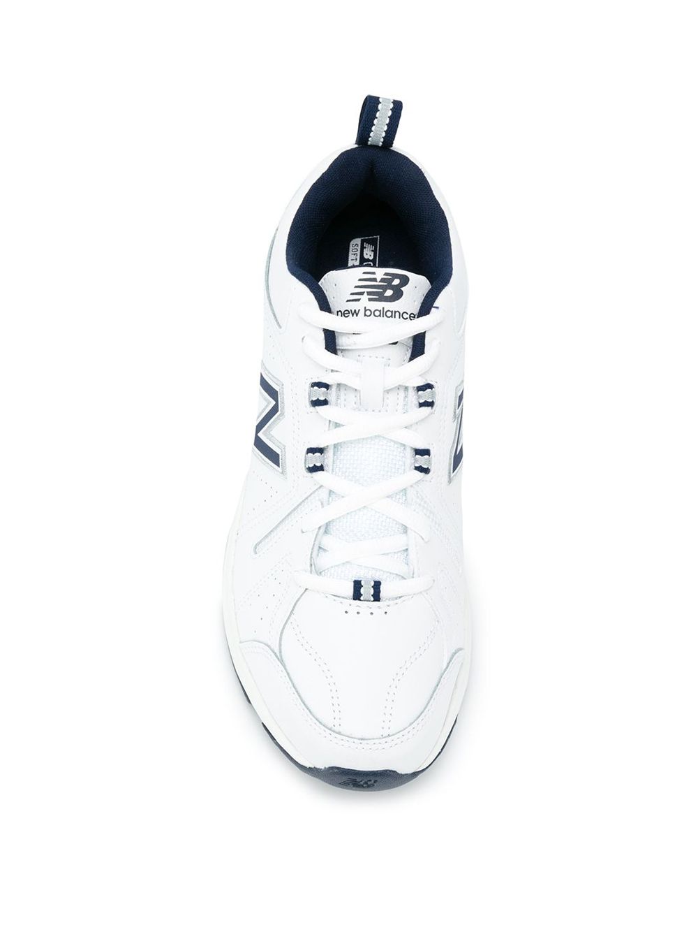 New Balance White Navy panelled sneakers