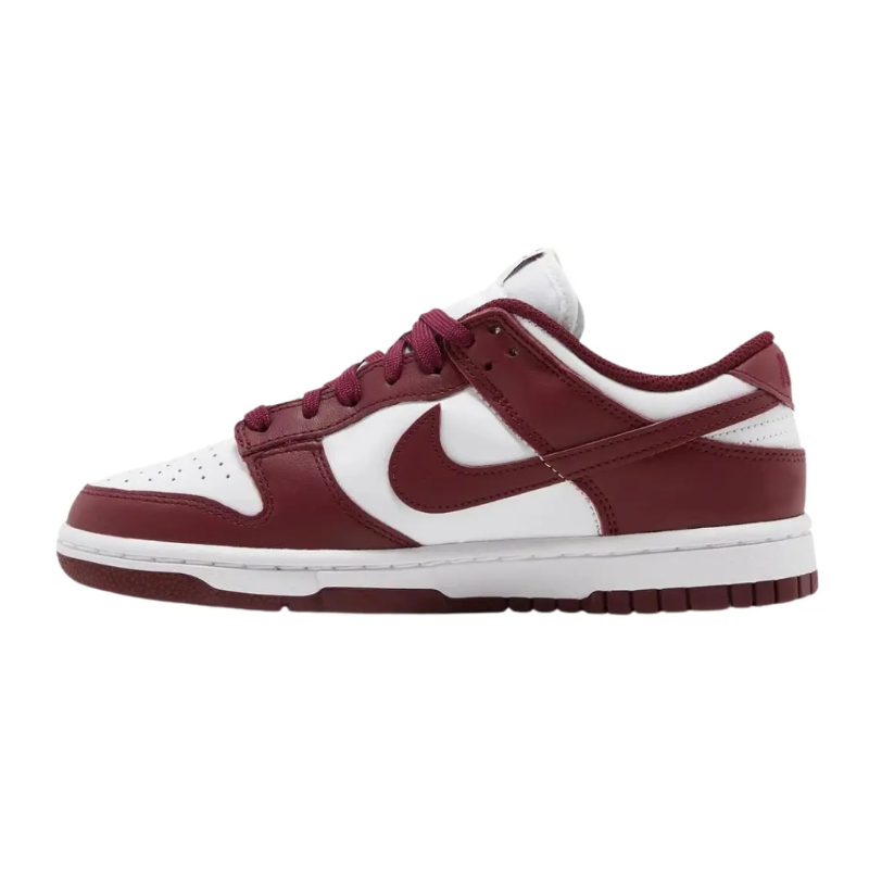 Nike Dunk Low White Burgundy Sneakers
