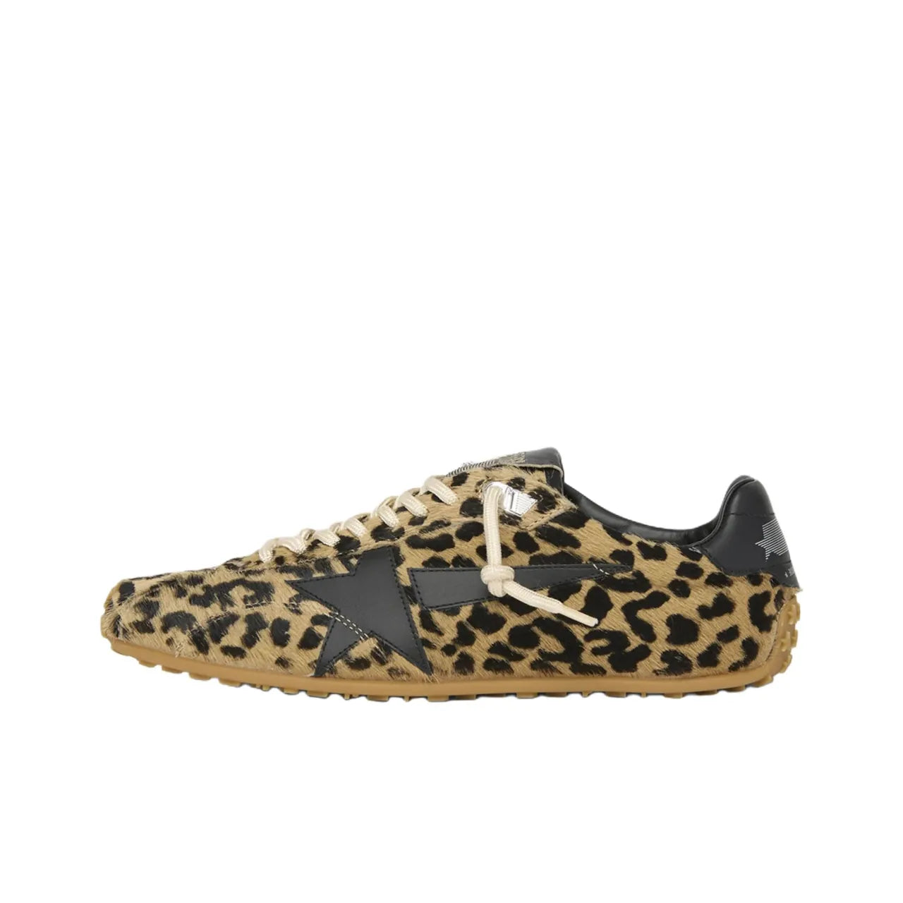 Golden Goose Marathon Speed Leopard Print Black Star Sneakers