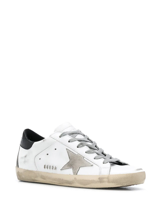 Golden Goose Super-Star with black heel tab and metal stud lettering