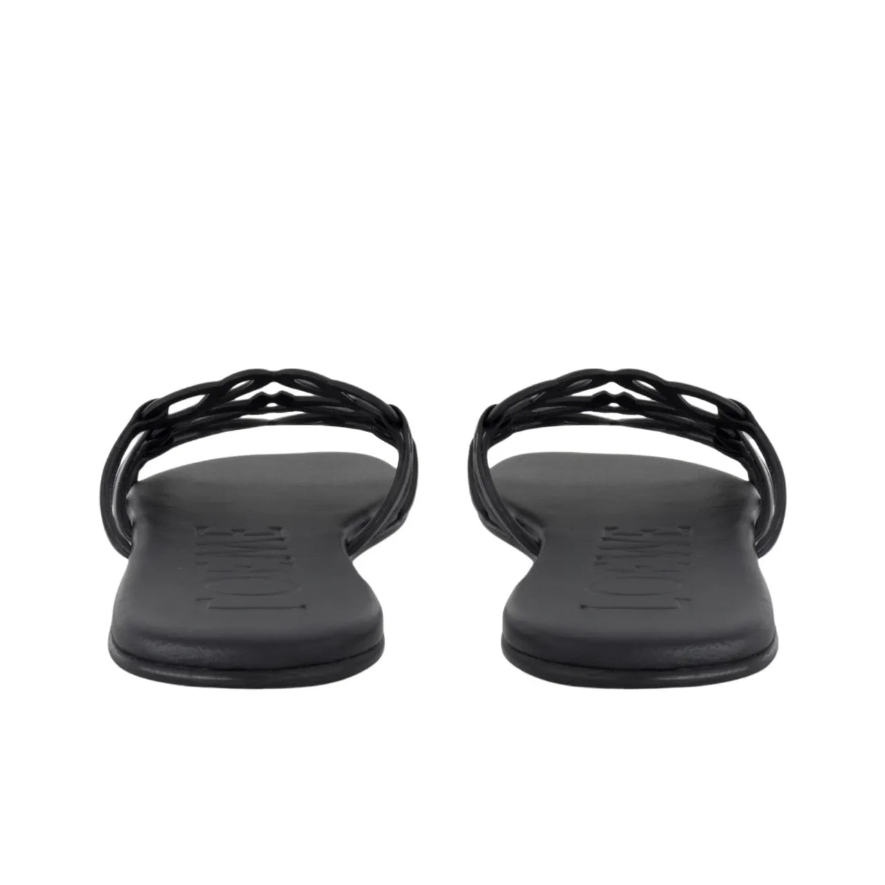 Loewe Petal Anagram Black Slides