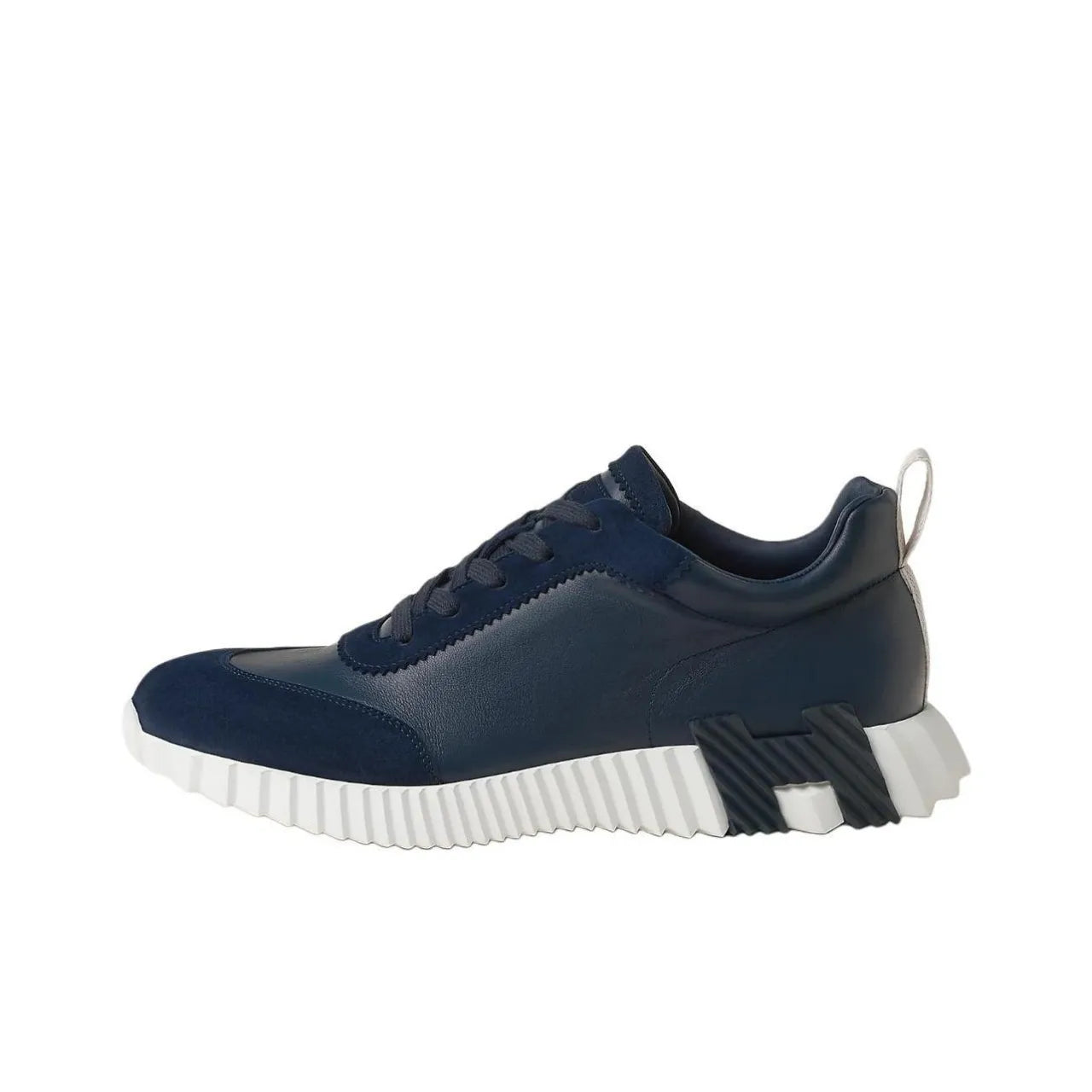 Hermès Bouncing Marine Blanc Leather Sneakers