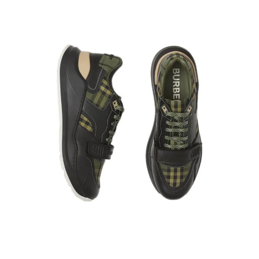 Burberry Abrasion Resistant Athletic Army Green Casual Shoes
