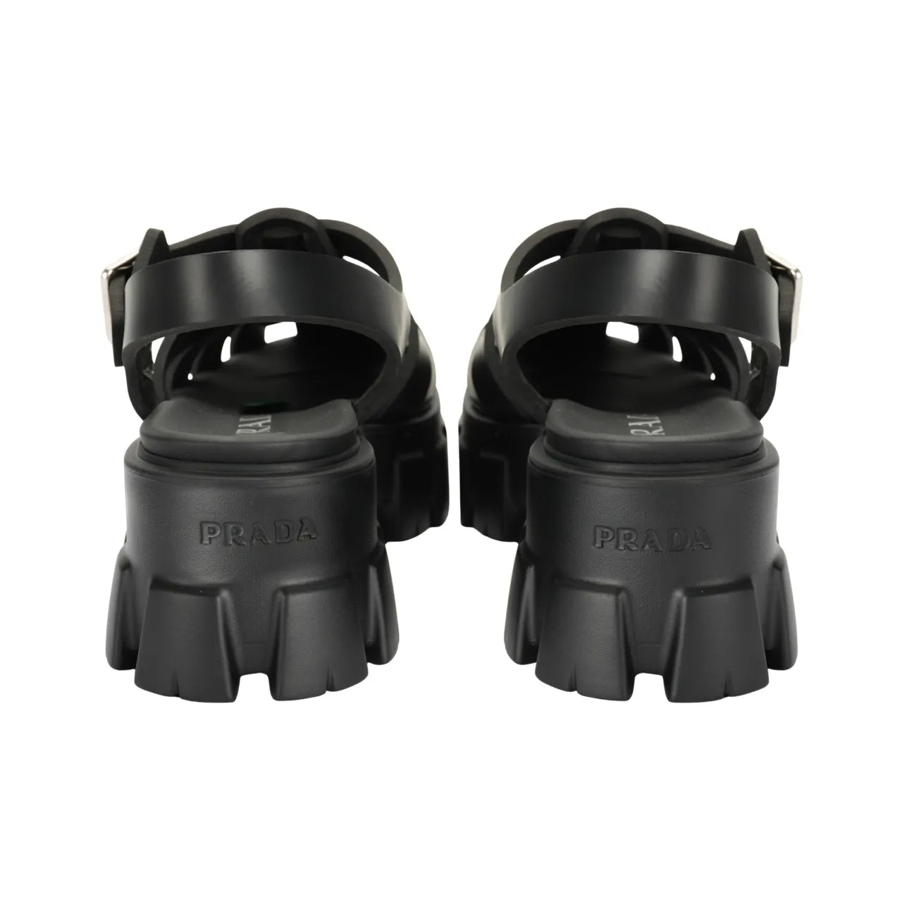 PRADA Monolith Roman Black Sandals