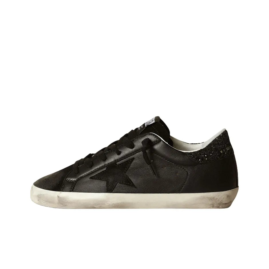Golden Goose Super Star Black Glitters Star and tab heel Sneakers