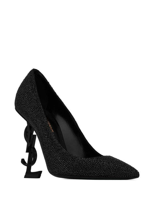 Saint Laurent Opyum Glitter Sequin Pumps in black