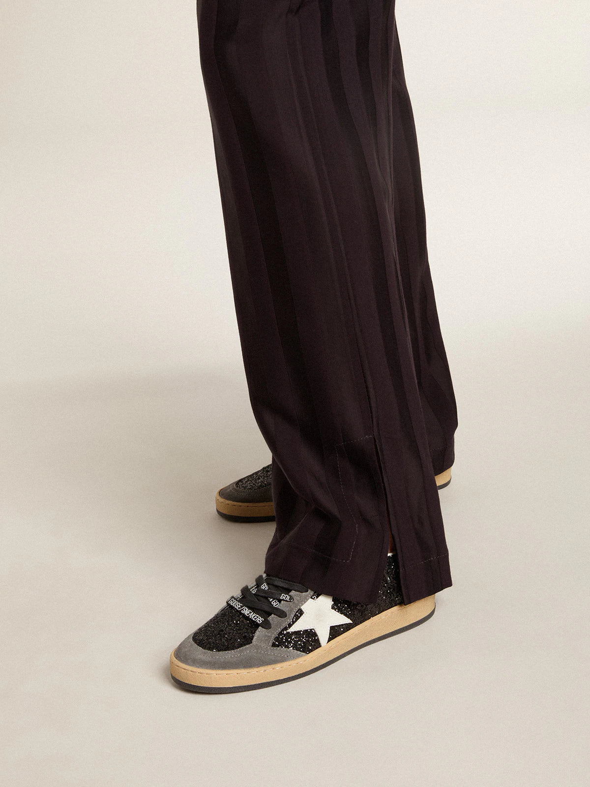 Golden Goose Ball Star Grey Black Gillter with White star Sneakers