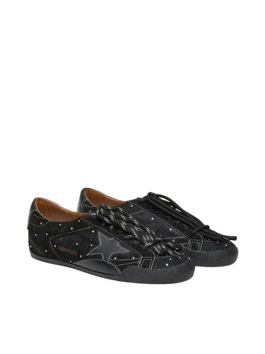 Golden Goose True-Star in black suede with Swarovski crystals Sneakers
