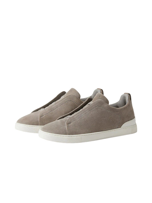 ZEGNA Triple Stitch Secondskin Sneakers Grey Mélange