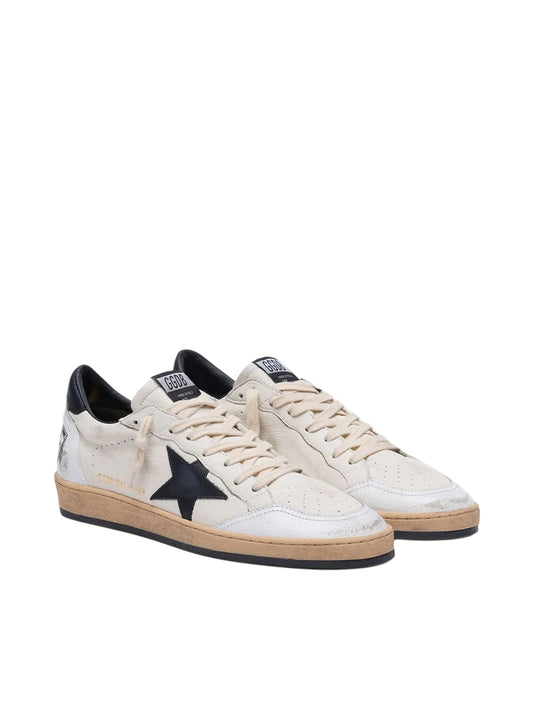 Golden Goose Ball Star in white nappa with black star