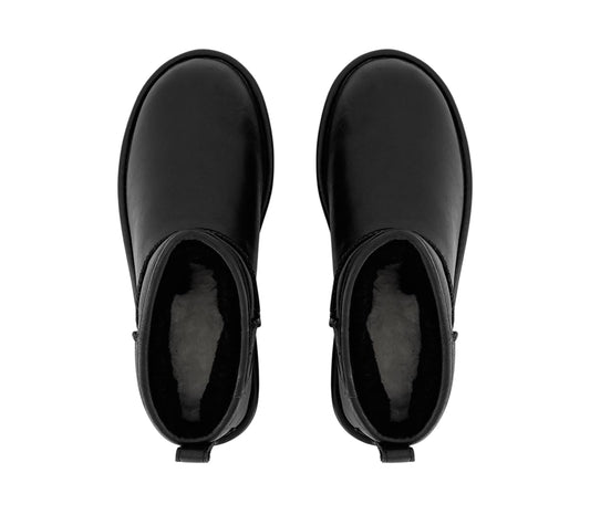 UGG Classic Ultra Mini Leather Boots All Black