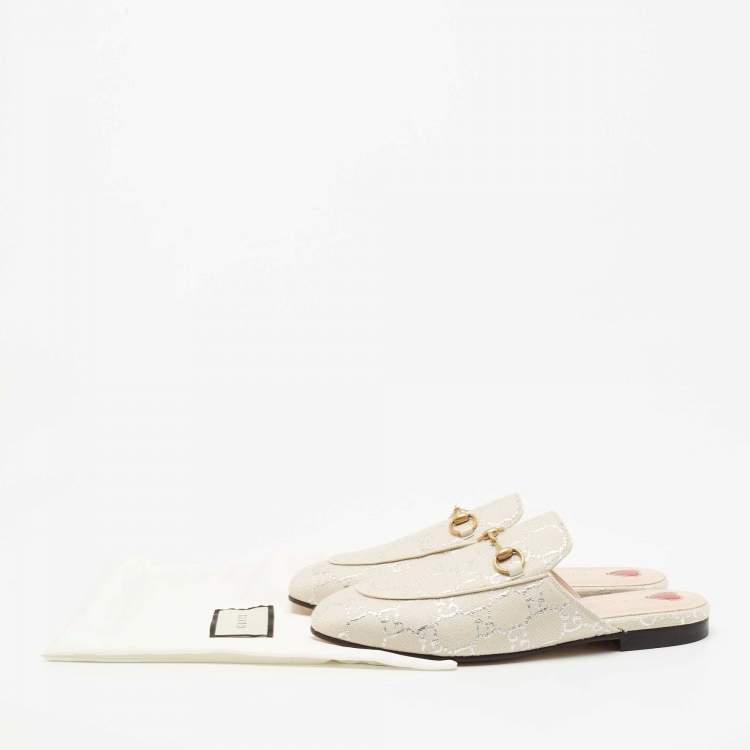 Gucci Princetown GG Slippers in Lamé