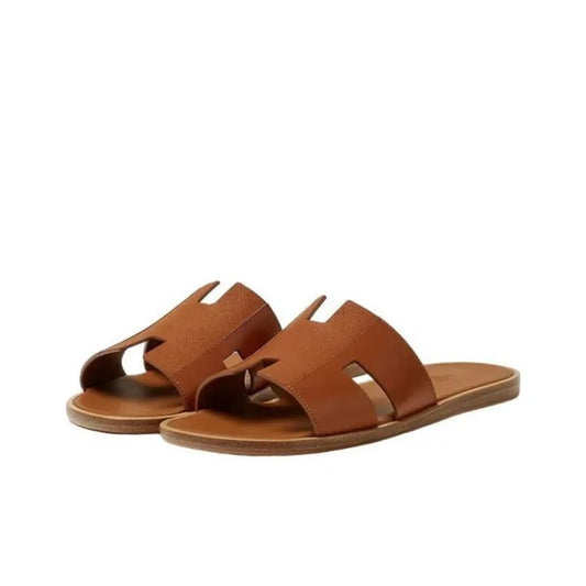 Hermès Izmir gold-colored calfskin leather