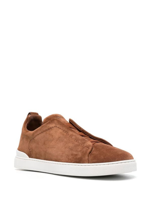 Zegna Suede Triple Stitch camel brown