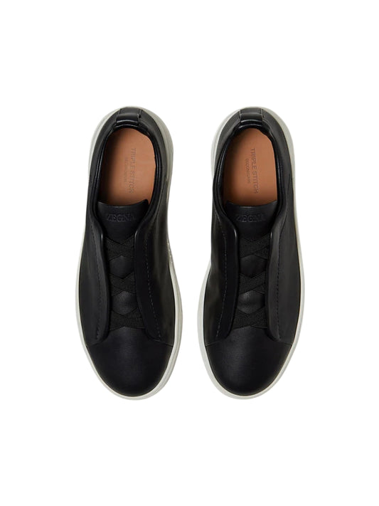 ZEGNA Triple Stitch Secondskin Sneakers Black