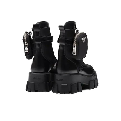 PRADA Monolith Black Ankle Boots