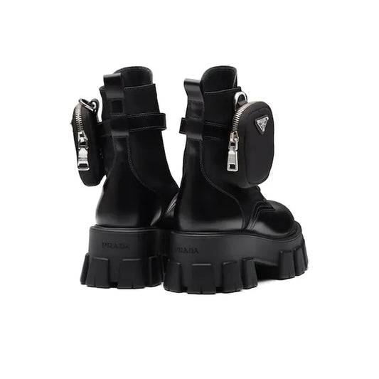 PRADA Monolith Black Ankle Boots