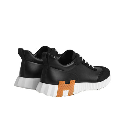 Hermès Bouncing Noir Blanc Étoupe Leather Sneakers