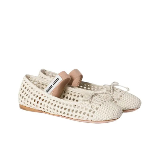 Miu Miu Slim White Mary Jane Shoes
