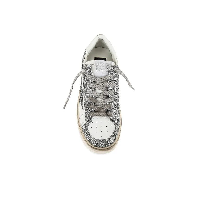 Golden Goose Stardan White Sliver Giltter Sneakers