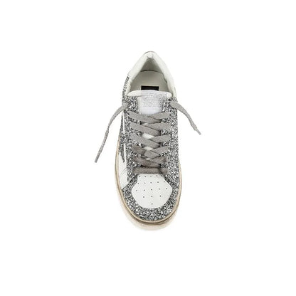 Golden Goose Stardan White Sliver Giltter Sneakers