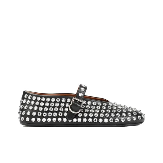 ALAïa Suede Glass-Embellished Ballet Flats_Unique Store