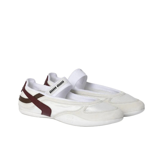 Miu Miu White Flat Mary Jane Shoes