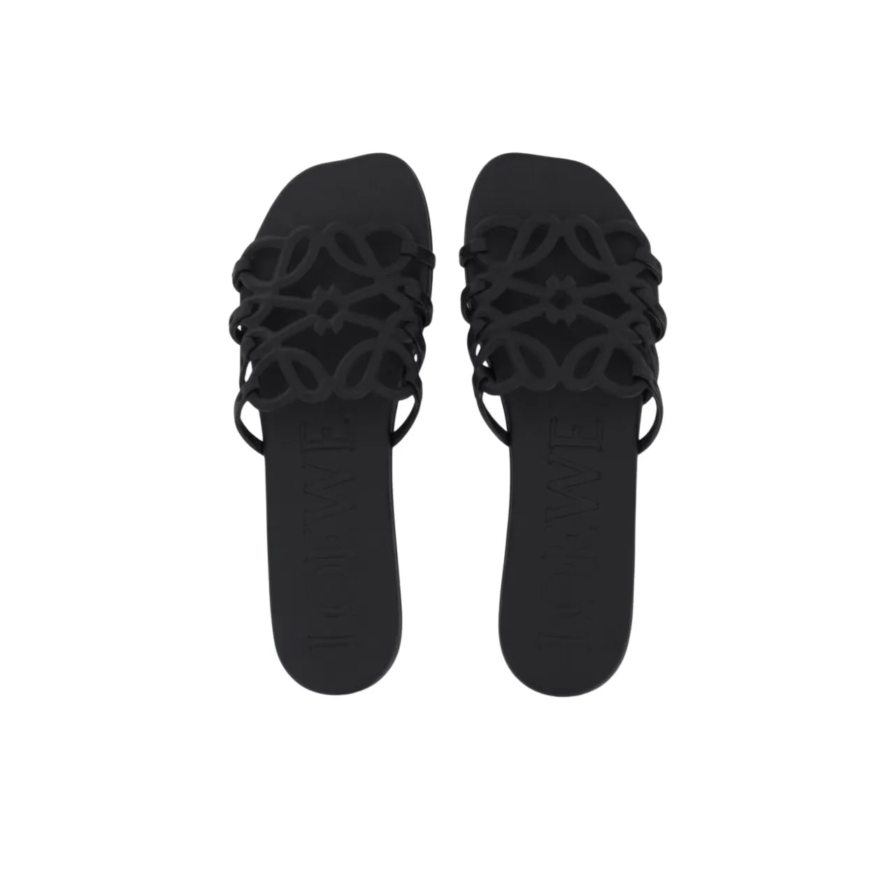 Loewe Petal Anagram Black Slides