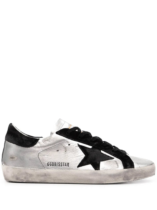 Golden Goose Super-Star Sliver Black star and heel tab Sneakers_Unique Store