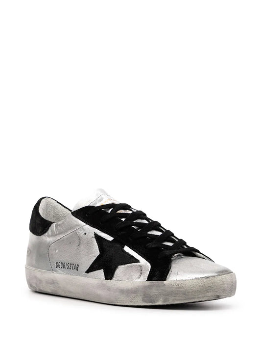 Golden Goose Super-Star Sliver Black star and heel tab Sneakers
