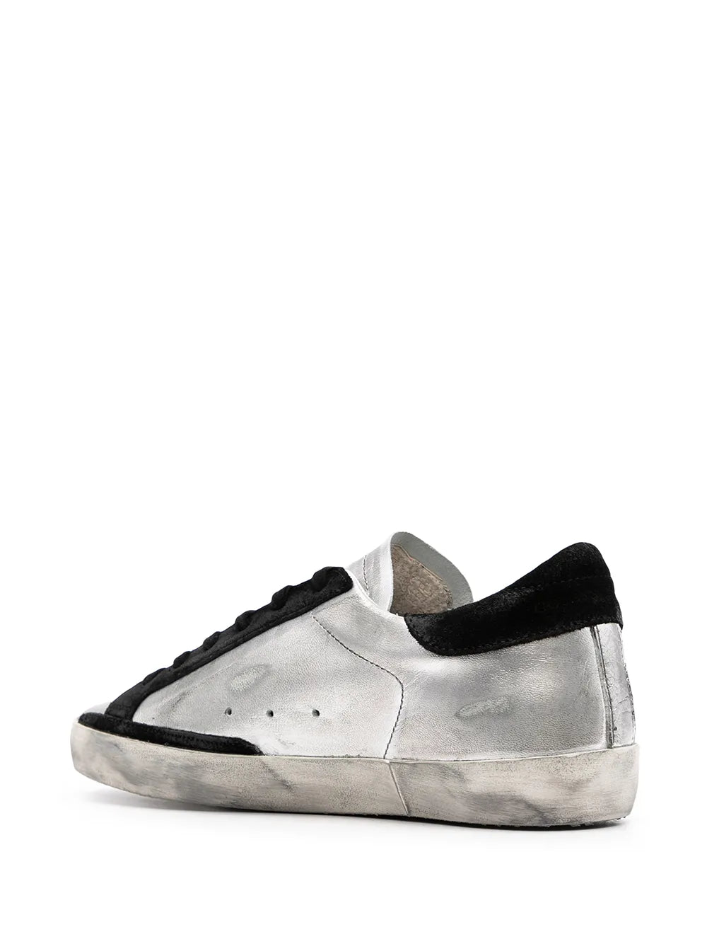 Golden Goose Super-Star Sliver Black star and heel tab Sneakers