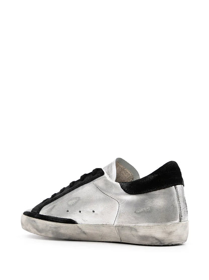 Golden Goose Super-Star Sliver Black star and heel tab Sneakers