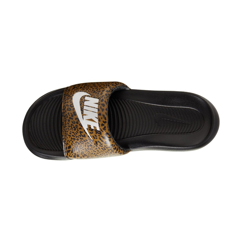 Nike Victori One Print Slides Black White Leopard Animal Print