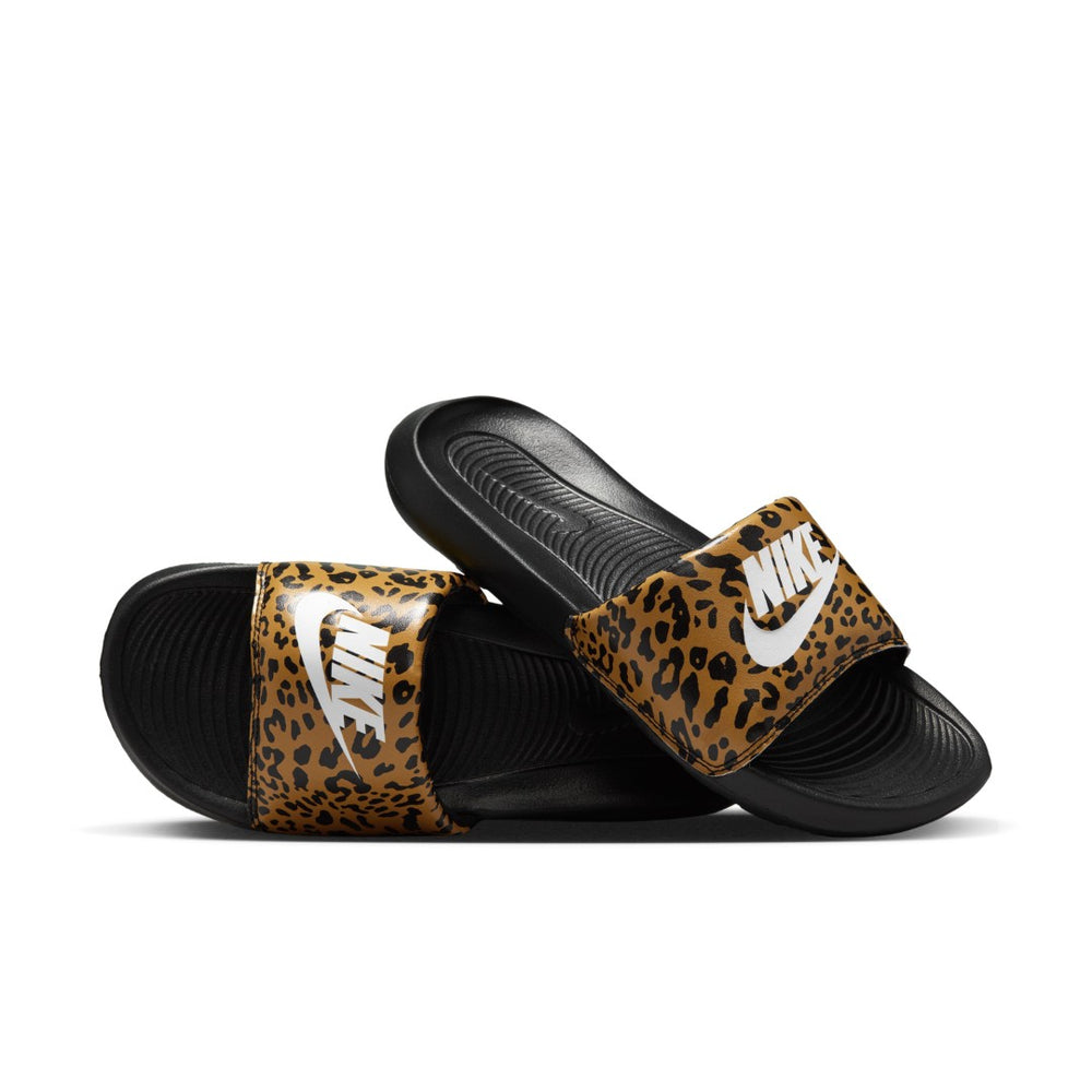Nike Victori One Print Slides Black White Leopard Animal Print