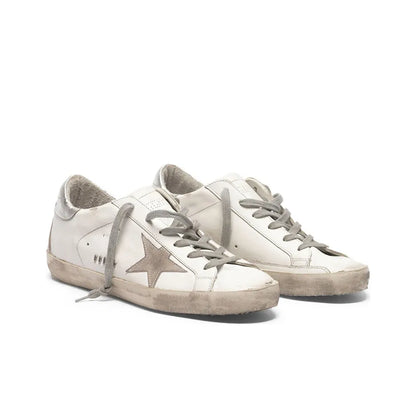 Golden Goose Super Star White Sliver Sneakers